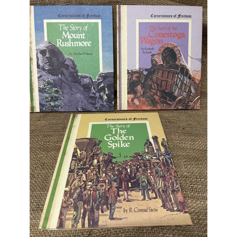 Vintage Childrens Press History Cornerstones of Freedom 3 Books Hardcover 60 70s